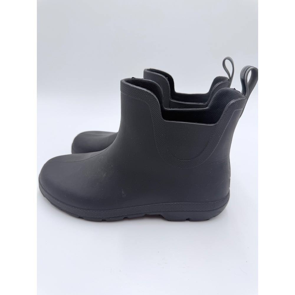 Totes Everywear Womens Black Rubber Rain Boots Waterproof Ankle Booties Size 10